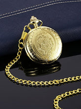 Carica l&#39;immagine nel visualizzatore di Gallery, Orologio da Taschino al Quarzo per Uomo con Quadrante Nero e Catena Oro - Ilgrandebazar