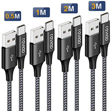 Carica l'immagine nel visualizzatore di Gallery, RAVIAD Cavo USB [4Pezzi, 0.5m 1m 2m 3m] Nylon Intrecciato Tipo Nero