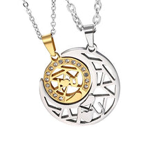 Carica l&#39;immagine nel visualizzatore di Gallery, Cupimatch Coppia Lovers Collana Acciaio Inox con Pendente Puzzle Sole Luna I... - Ilgrandebazar