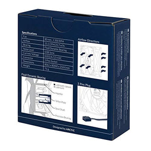 ARCTIC F8 Silenzioso - Ventola PC 80 mm, fino a 1200 RPM 80 x 80 x Silent - Ilgrandebazar