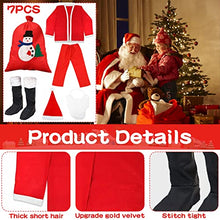 Carica l'immagine nel visualizzatore di Gallery, LPAOIS 7 Pezzi Costume da Babbo Natale Abito da Santa Claus in Rosso Deluxe Costume Babbo Natale Uomo Adulto Costume di Natale, Set per Costume di Babbo Natale o San Nicola per Natale,Festa a Tema