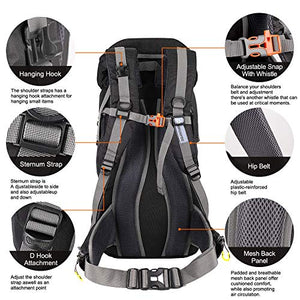 SKYSPER 50L Zaino da Treking, Impermeabile con Copertura della Nero