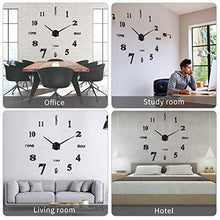 Carica l'immagine nel visualizzatore di Gallery, SOLEDI Orologio da Parete Superficie a Specchio Adesivo Grande Nero - Ilgrandebazar