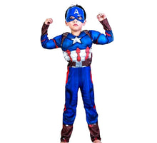 Carica l&#39;immagine nel visualizzatore di Gallery, Costume da Capitan America - Busto Muscoloso - Taglia S - 3-5 anni, Blu - Ilgrandebazar