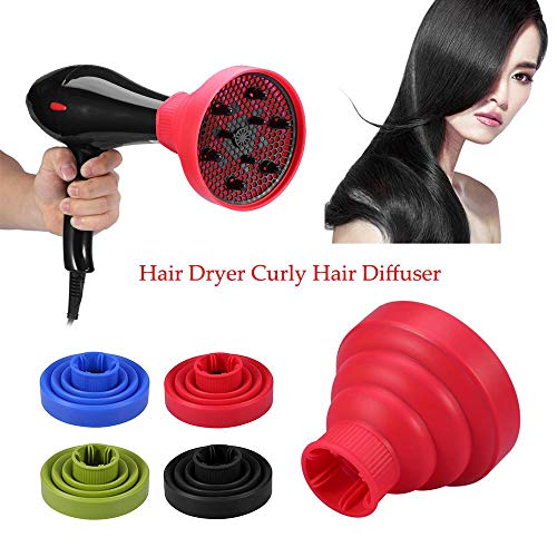 FOONEE - Diffusore pieghevole per capelli ricci, universale, adattabile, Nero - Ilgrandebazar