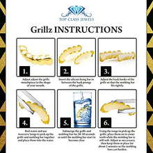 Carica l&#39;immagine nel visualizzatore di Gallery, Grillz placcato in oro 24K per bocca set denti Hip Hop superiore inferiore +... - Ilgrandebazar