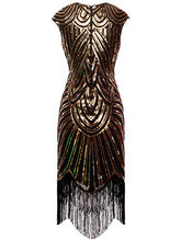 Carica l'immagine nel visualizzatore di Gallery, FAIRY COUPLE Vestito Gatsby Donne 1920s Abito Anni 20 M, A Black Gold - Ilgrandebazar