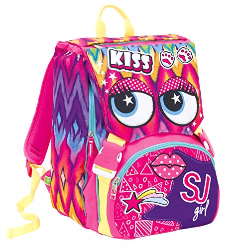 Zaino Estensibile Big, Facce da SJ, 28 Lt, Rosa, Sdoppiabile, Scuola & Tempo...