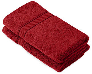 Pinzon by Amazon - Set di asciugamani 2 Asciugamani (50x100cm), Rosso Ribes