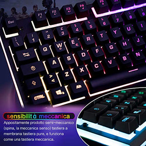 EZONTEQ Tastiera Meccanica Gaming RGB PC, Semi-meccanica