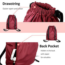 Carica l&#39;immagine nel visualizzatore di Gallery, Risefit - Borsa con coulisse in polietilene, impermeabile, da Burgundy