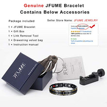 Carica l&#39;immagine nel visualizzatore di Gallery, JFUME Bracciale da Uomo Acciaio Inossidabile Magnet Gioielli Oro Nero - Ilgrandebazar