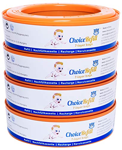 ChoiceRefill per Angelcare sistema di smaltimento pannolini (4-Pezzi) - Ilgrandebazar