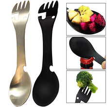 Carica l'immagine nel visualizzatore di Gallery, BESTZY Titanio Cucchiaio Forchetta Campeggio, 2 Pezzi Spork Outdoor...
