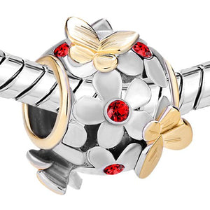 Uniqueen - Ciondolo a sfera con farfalle, fiori e perline di cristallo,... - Ilgrandebazar