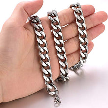 Carica l&#39;immagine nel visualizzatore di Gallery, FOCALOOK Collana da Uomo 3 6 9 12 mm Larghezza Catena Cubana Argento-12mm - Ilgrandebazar