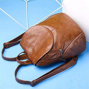 SPEEDEVE Zaino Pelle Donna Borsa a Zainetto da Viaggio Marrone-226
