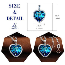 Carica l&#39;immagine nel visualizzatore di Gallery, SixLuo Collana da donna&quot;Cuore dell&#39;oceano&quot; in argento Sterling 925 con...