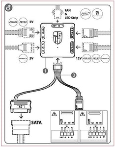 DEEP COOL - Convertitore RGB, 5 V ADD-RGB a 12 V Compatibile con...