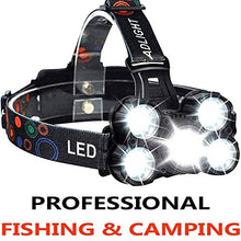 Carica l'immagine nel visualizzatore di Gallery, COOLEAD Torcia Frontale Zoomable 4 Modalità 5 LED,Lampada led...