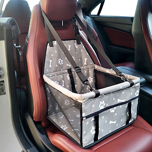 GENORTH Seggiolino Auto per Cani Dog Car Seat Aggiorna Grigio
