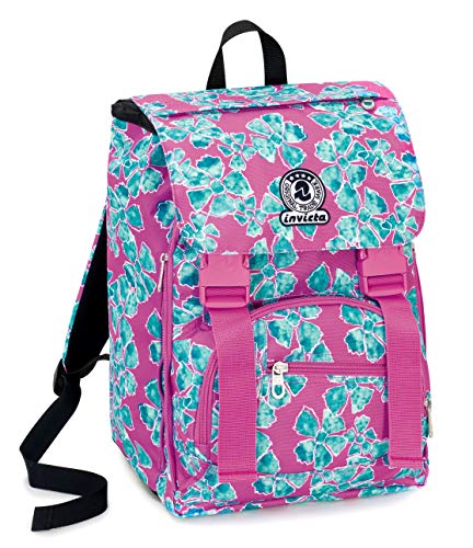 Zaino Square Invicta Pansy, 28 Lt, Rosa, Estensibile, Scuola elementare e...