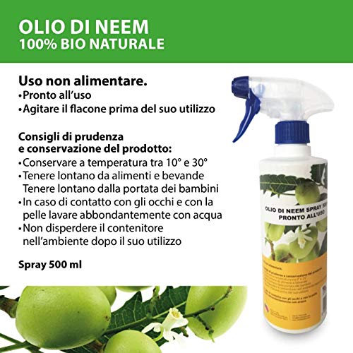 bio A.L.T Olio di neem 500 ml insetticida Repellente per Zanzare Cimici...