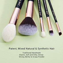 Carica l&#39;immagine nel visualizzatore di Gallery, Jessup 15Pz Oro Rosa/Nero Pennelli per trucco professionale Set trucco...