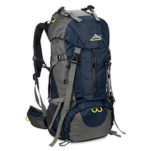 Carica l'immagine nel visualizzatore di Gallery, SKYSPER 50L Zaino da Treking, Impermeabile con Copertura Blu scuro