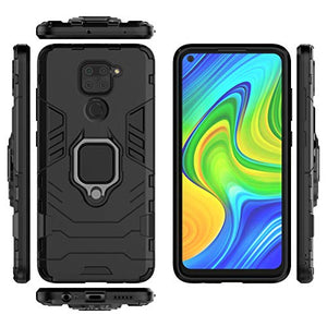 AILRINNI Cover per Xiaomi Redmi Note 9 - Pellicola Protettiva in Vetro Nero