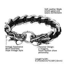 Carica l&#39;immagine nel visualizzatore di Gallery, OIDEA Bracciale Braccialetto Uomo Pelle Acciaio Inox Collegamento... - Ilgrandebazar