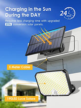 Carica l&#39;immagine nel visualizzatore di Gallery, One Fire Faretti Solari a LED da Esterno,190LED 3 Modalità Luce Solare LED Esterno con Sensore di Movimento, IP65 Faretto LED da Esterno Solare, Telecomando Lampada Solare da Esterno Garage Giardino