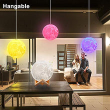 Carica l&#39;immagine nel visualizzatore di Gallery, Luna Lampada Led, 3D luce USB Ricaricabile 16 colori Moon Lamp 5.91 Inch - Ilgrandebazar
