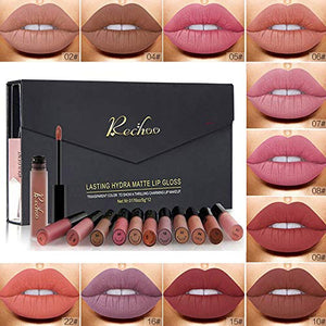 Rechoo 12Pcs Rossetto Matte Liquido Tinta Labbra a Lunga Tenuta,Rossetti...