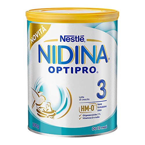 Nestlé Nidina OPTIPRO 3 da 12 Mesi Latte di Crescita in Polvere, 6 6 x 800 g