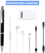 Carica l'immagine nel visualizzatore di Gallery, 16 GB Penna Registratore Vocale Portatile con 192 ORE di Registrazione, Attivazione Vocale di Registratore Vocale Spia per Meetings, Lezioni, Conferenze, Interviste, USB, MP3