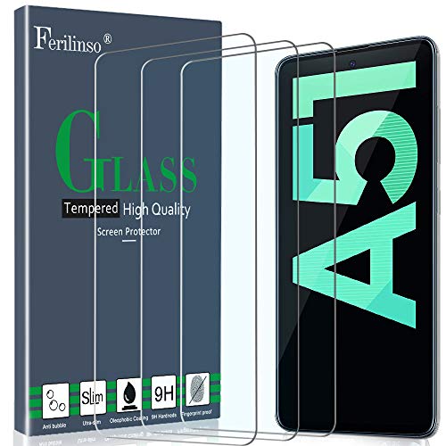 Ferilinso Vetro Temperato per Samsung Galaxy A51 Pellicola Vetro,[3 3 pcs