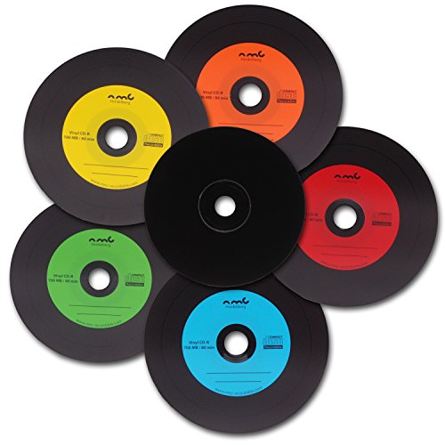 NMC, 25 CD-R, dischi in vinile, carbonio colorato, parte posteriore...