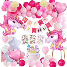 Carica l'immagine nel visualizzatore di Gallery, Unicorno Festa Decorazione Palloncini Supplies,49 Pezzi Unicorno...