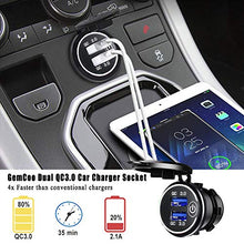 Carica l&#39;immagine nel visualizzatore di Gallery, GemCoo QC3.0 Presa USB per Auto Doppio con Interruttore Touch Z- Bianco