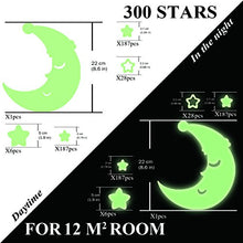 Carica l'immagine nel visualizzatore di Gallery, FRETOD Stelle Fluorescenti e Grande Luna (24cm) - 300 Pezzi Adesivi da...