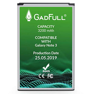GadFull Batteria compatibile con Samsung Galaxy Note 3 | 2019 Data di... - Ilgrandebazar