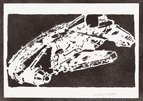 Poster Millennium Falcon STAR WARS Handmade Graffiti Street Art - Artwork