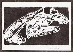 Poster Millennium Falcon STAR WARS Handmade Graffiti Street Art - Artwork