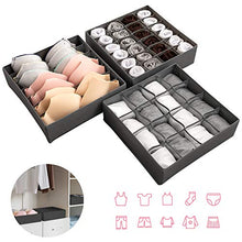 Carica l'immagine nel visualizzatore di Gallery, NEWSTYLE Cassetto Organizer per Biancheria Intima,Set di 3 Armadio Divisori...