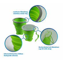 Carica l'immagine nel visualizzatore di Gallery, shibby Silicone Pieghevole - Bicchiere Colore Rosso, Coppa da Viaggio Verde