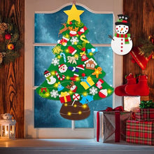 Carica l'immagine nel visualizzatore di Gallery, AOUVT Albero di Natale in Feltro per Bambini, Decorazione per Albero di Natale in Feltro Fai da te, Albero di Natale in Feltro con 40 Addobbi Rimovibili e 30 luci LED, Regali di Natale per Bambini