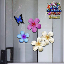 Carica l&#39;immagine nel visualizzatore di Gallery, Fiore frangipani plumeria multicolore doppio + farfalla adesivi auto... - Ilgrandebazar