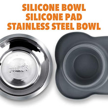 Carica l'immagine nel visualizzatore di Gallery, Pecute Ciotole per Cani Gatti in Acciaio Inox con 2 x 400 ml, double bowls M