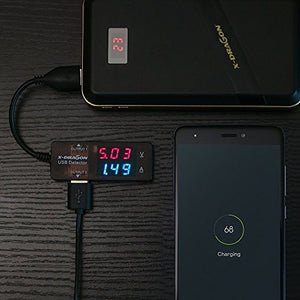 X-DRAGON Doppio USB Digital Tester Detector Multimetro Monitor di Corrente e...